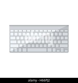 Vektor weiße Tastatur mit grauen Tasten Stock Vektor