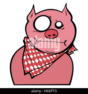 Vektor rosa Schwein Illustration graffiti Stock Vektor