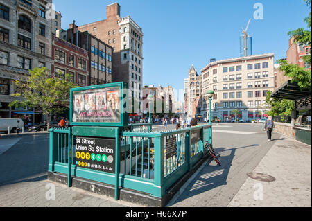 U-Bahn Station Union Square Park, 14th Street, U-Bahn, Manhattan, New York City Stockfoto