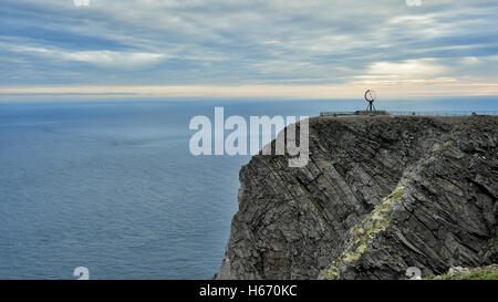 Nordkap, Norwegen - ein Blick auf der Nordkap-Klippe Stockfoto