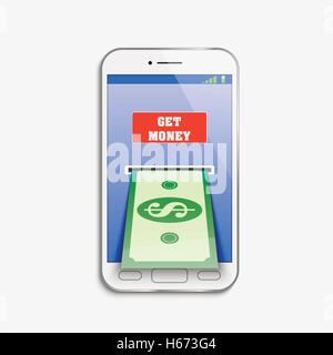 Mobile-Money online-Service. Telefon-banking. Vektor-illustration Stock Vektor