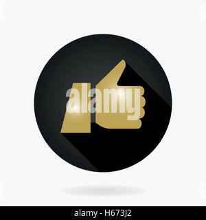 Feine Vektor flache Icon mit Thumb Up Stock Vektor