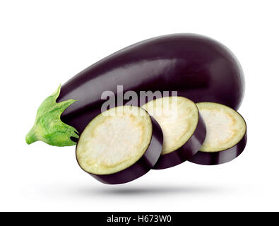 Aubergine isoliert auf weißem Hintergrund Stockfoto