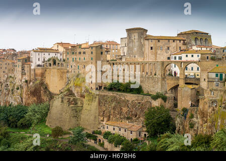 Pitigliano-Stadt, Provinz Grosseto, Toskana, Italien Stockfoto