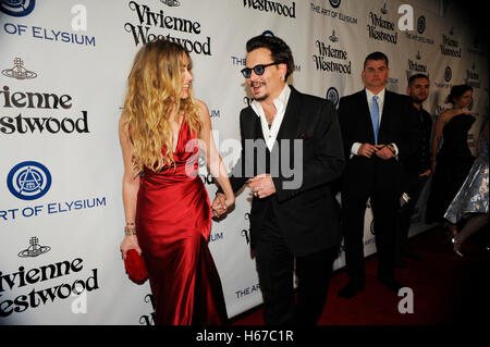 Schauspieler Bernstein gehört (L) und Johnny Depp besuchen Sie The Art of Elysium 2016 Himmel Gala am 3LABS am 9. Januar 2016 in Culver City, Kalifornien. Stockfoto