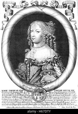 Königin MARIA THERESA (1638-1683) erste Ehefrau von Louis XIV von Frankreich Stockfoto