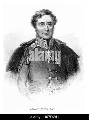 FitzRoy SOMERSET, 1. BARON RAGLAN (1788 – 1855), britische Armee-Offizier, der die fatale Botschaft ausgestellt, die die Charge of the Light Brigade herbeigeführt Stockfoto