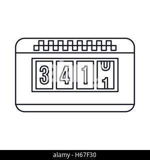 Taxameter-Symbol, Umriss-Stil Stock Vektor