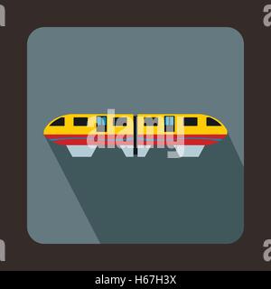 Eine bunte Monorail Zug Symbol, flachen Stil Stock Vektor