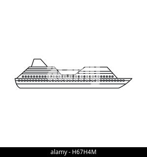 Cruise Liner Symbol, Umriss-Stil Stock Vektor