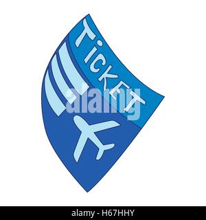 Blaue Ticket Ebenensymbol, Cartoon-Stil Stock Vektor