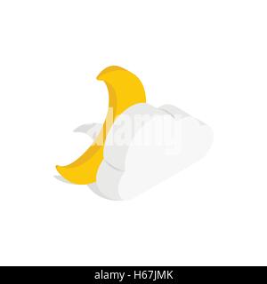 Mond und Cloud-Symbol, isometrischen 3d Stil Stock Vektor