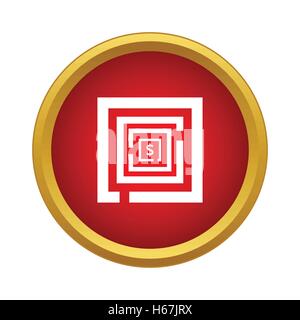Labyrinth-Symbol im einfachen Stil Stock Vektor
