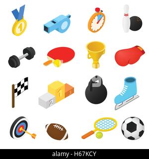 Sport isometrische Symbole Stock Vektor