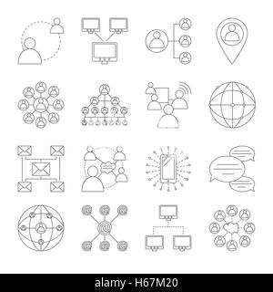 Kommunikation Icons set Stock Vektor