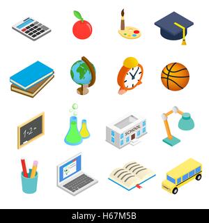 Bildung isometrischen 3d Icons set Stock Vektor