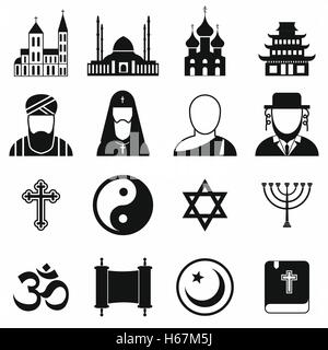 Religion-einfache Symbole-set Stock Vektor