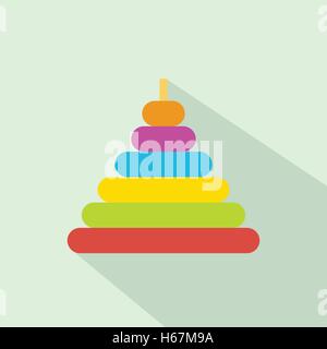 Pyramide-Spielzeug-flach-Symbol Stock Vektor