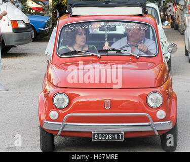 Fiat 500 rally, Miranda, Ternis, Umbrien, Italien Stockfoto