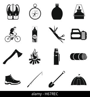 Einfache Symbole Camping Stock Vektor