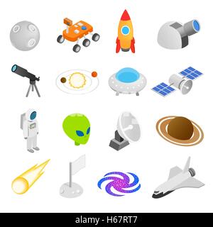 Raum isometrischen 3d icons Stock Vektor
