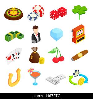 Isometrische 3D-Icons Casino Stock Vektor