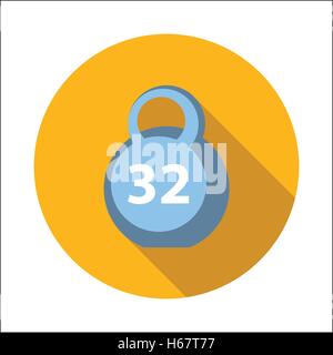 Kettlebell-flach-Symbol Stock Vektor