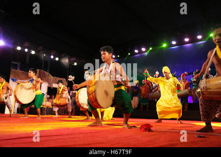 Dhol Tanz, Manipur, Indien Stockfoto