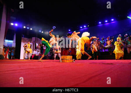 Dhol Tanz, Manipur, Indien Stockfoto