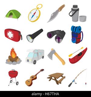 Camping Cartoon-Symbole Stock Vektor