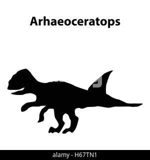 Archaeoceratops Dinosaurier silhouette Stock Vektor