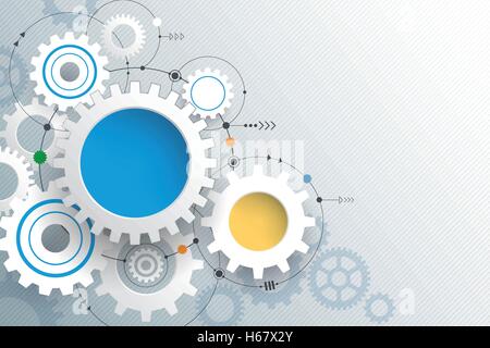 Vektor-Illustration-Zahnrad. Abstrakte Hi-Tech Technologie und technischen Hintergrund, futuristische Technologie Maschinenkonzept. V Stock Vektor