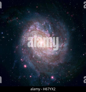 Messier 83, südlichen Pinwheel Galaxie M83 oder NGC 5236 ist eine vergitterte Spiralgalaxie im Sternbild Hydra. Stockfoto