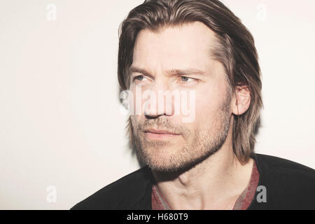 Dänischer Schauspieler und Game of Thrones-Superstar Nikolaj Coster-Waldau dargestellt in Kopenhagen. Dänemark-2013. Stockfoto