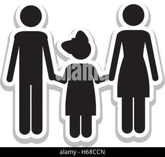 konventionelle Familie Piktogramm Symbolbild Stock Vektor