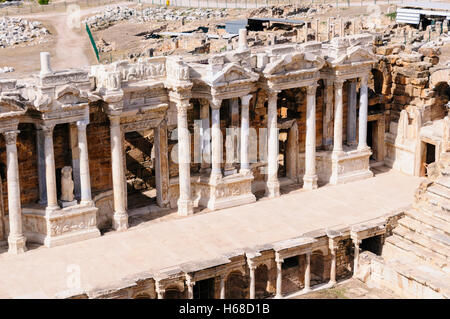 Römische Amphitheater in Hieropolis, Pamakkule, Türkei Stockfoto