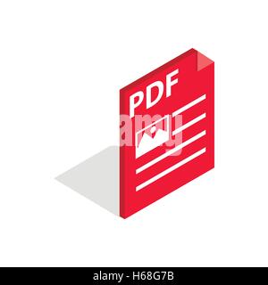 Dokument-Format PDF Dateisymbol, isometrischen 3d Stil Stock Vektor