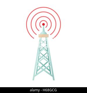 Radio-Turm-Symbol im Cartoon-Stil Stock Vektor