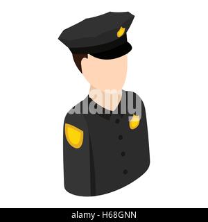 Polizist isometrischen 3d Symbol Stock Vektor