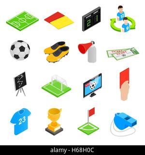 Fußball isometrischen 3d Icons set Stock Vektor
