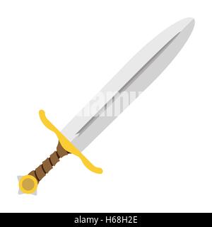 Mittelalterliche Schwert Cartoon Ikone Stock Vektor