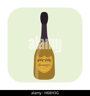 Flasche Champagner Cartoon Ikone Stock Vektor
