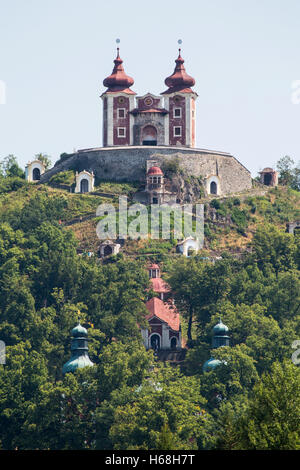 Banska Stiavnica, Slowakei - august 06, 2015: Stiavnicas Kalvarienberg ist eines der schönsten barocken Kalvarienberge in Europa. Es ich Stockfoto