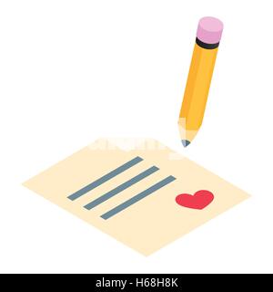 Karte mit isometrischen 3d Herzsymbol Stock Vektor