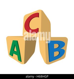 Würfel mit Buchstaben ABC Cartoon Ikone Stock Vektor