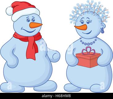 Schneebälle mit Geschenk-box Stock Vektor
