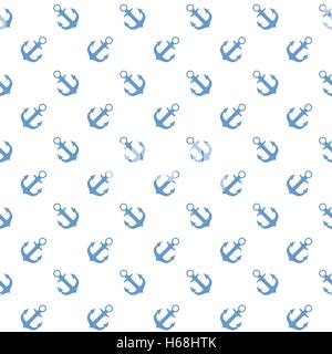 Anker-Seamless Pattern-Hintergrund-Vektor-Illustration Stock Vektor