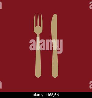 Das Messer und Gabel-Symbol Stock Vektor