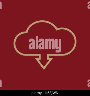 Der Download Cloud-Symbol. Download-Symbol. Wohnung Stock Vektor