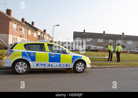 Die Szene eines ungeklärten Todes in Argyle Avenue, Aylesbury Stockfoto